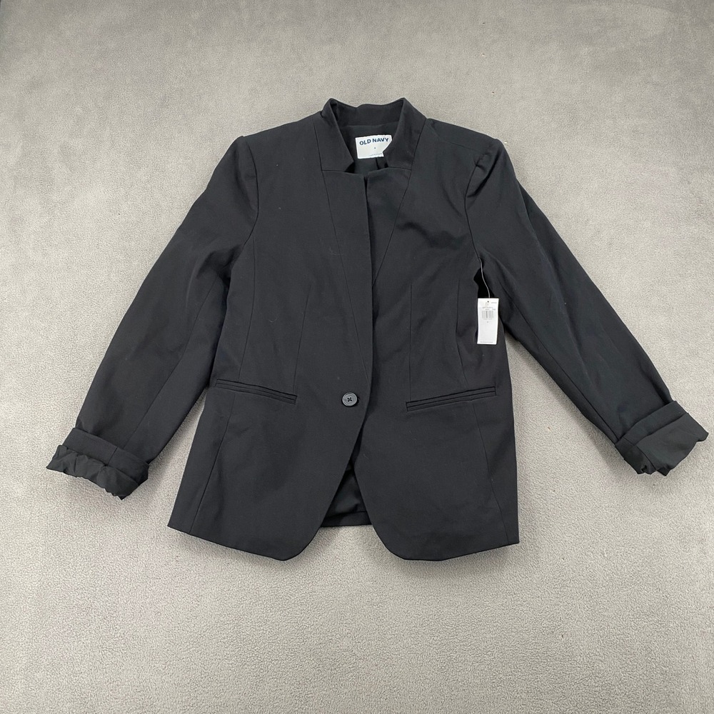 Old Navy Womens Black Single Button Blazer Jacket Size S 587715-01-1